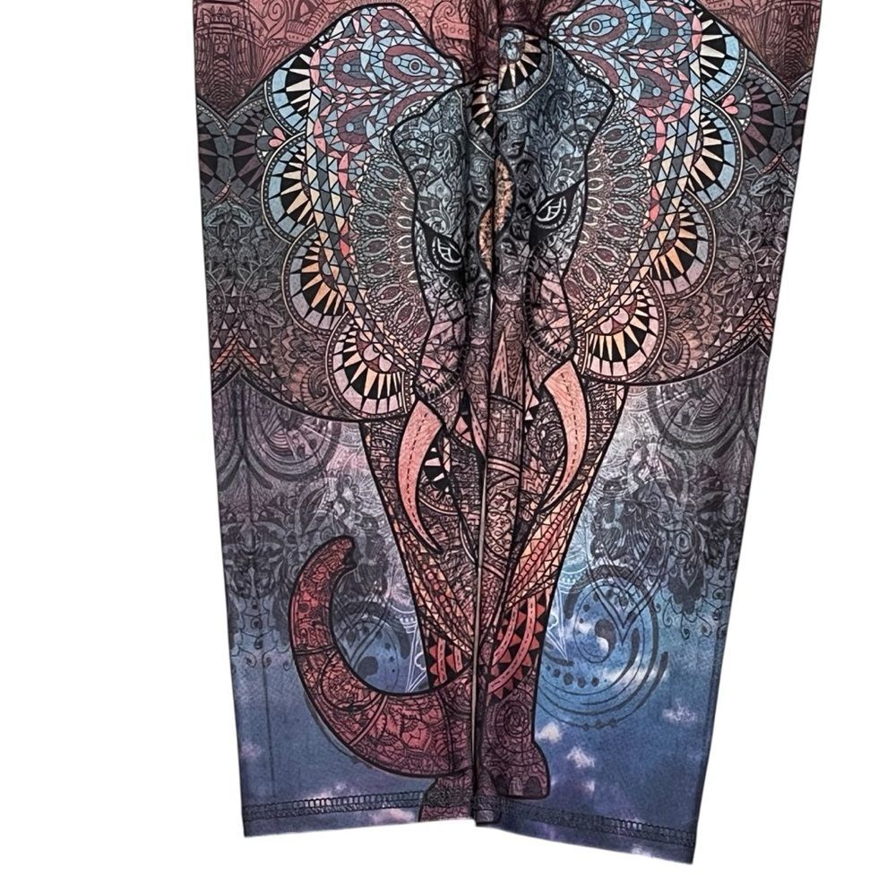 EVCR Elephant Mandala Leggings Sunset Ombre Whimsigoth Chakras Celestial Small - Picture 9 of 13